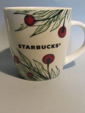 Starbucks Holiday 2020 Christmas Coffee Mug – Holly Berry & Pine Design (12oz)